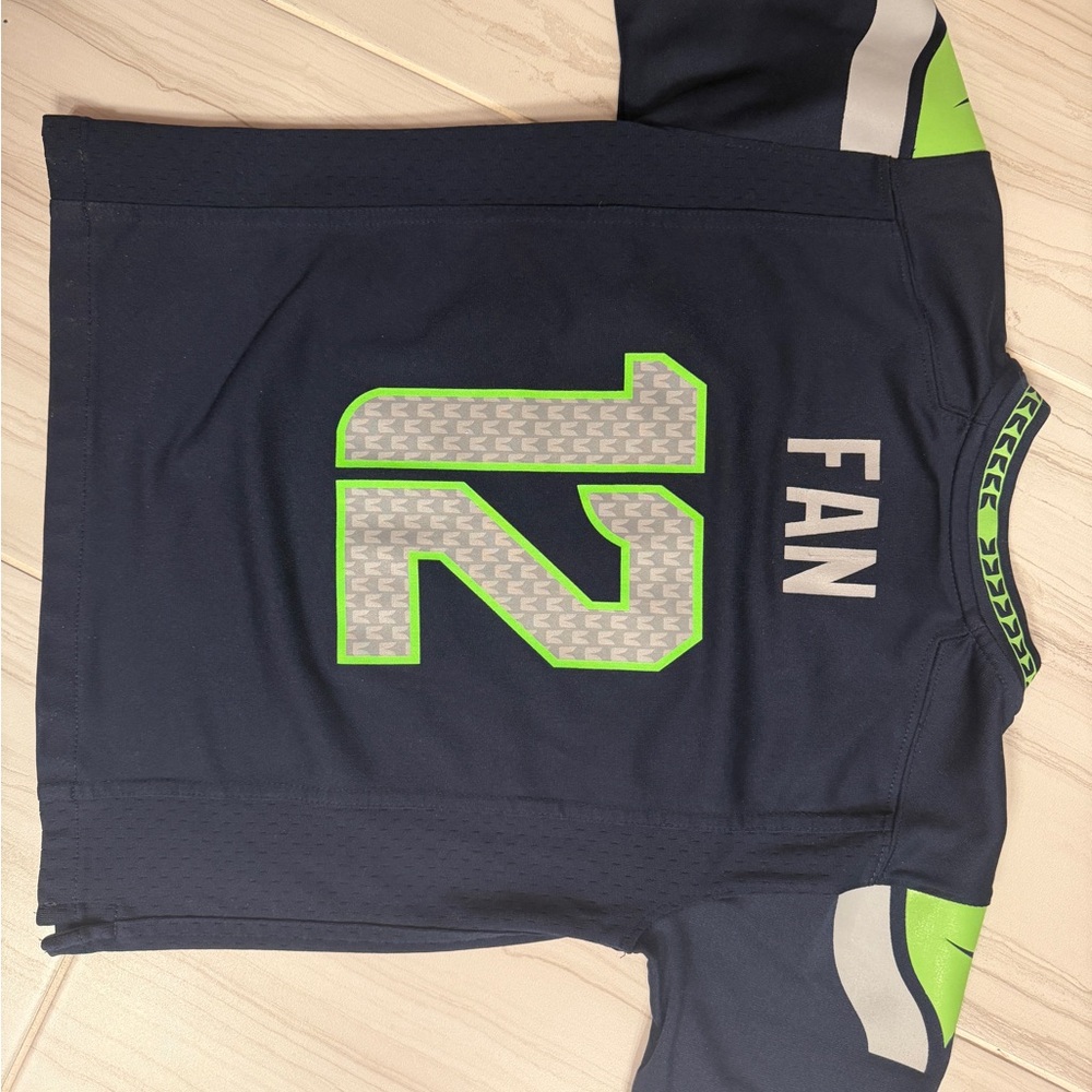 Kids Seahawks Navy Blue Jersey, Size 7 - Picture 6 of 7